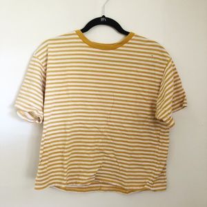 Brandy Melville Yellow Striped Tee